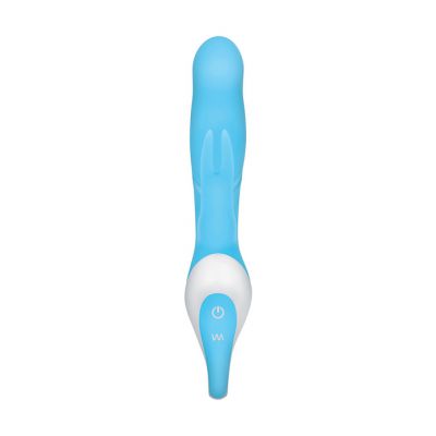 Evolved Raging Rabbit Rechargable Vibrator Blue 8 Inch