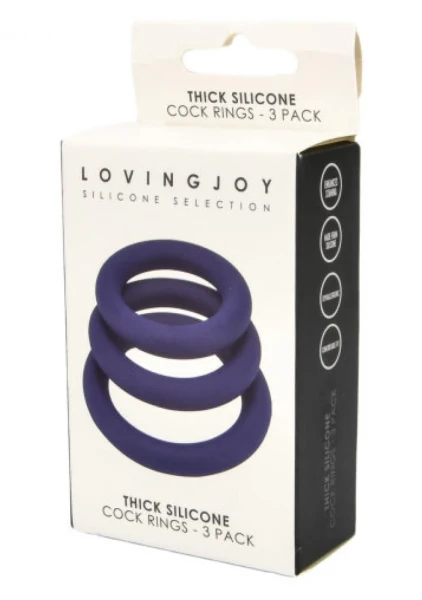 Loving Joy Thick Silicone Cock Rings 3 Pack