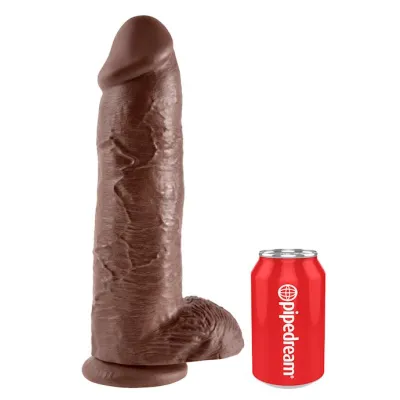 King Cock With Balls 12 Inch Brown 12 Inch