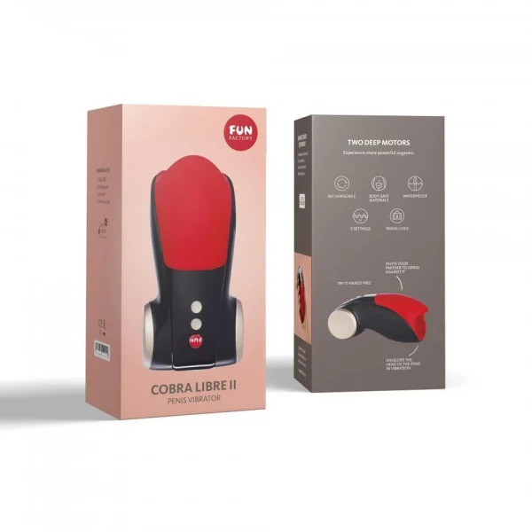 Fun Factory Cobra Libre 2 Vibrating Sleeve - Red/Black