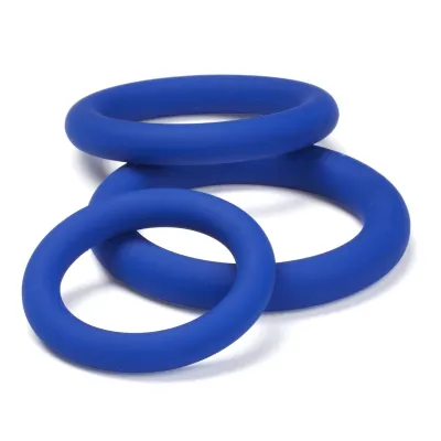 Pro Sensual Silicone Cock Ring 3 Pack Blue