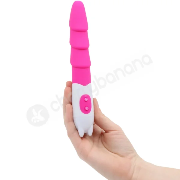 Cherry Banana Pink 10 Speed Ribbed Pleasure Vibrator