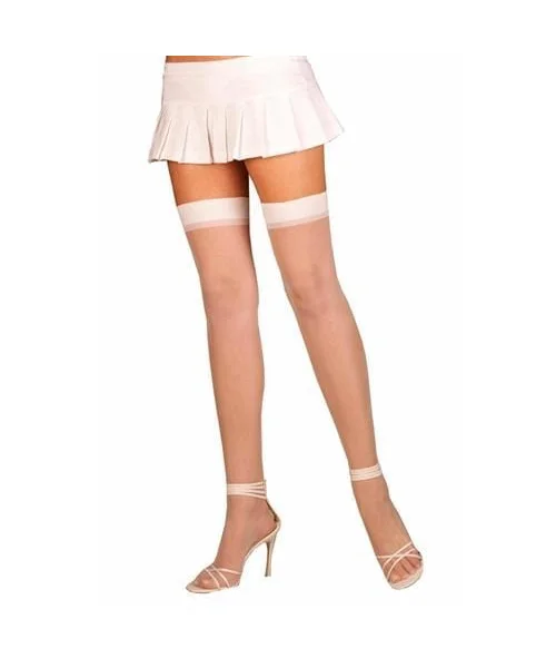 Sheer Thigh High - Queen Size - White