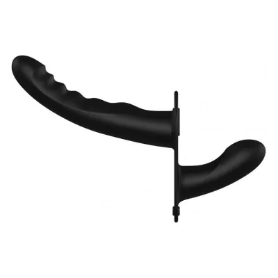 Ouch Dual Vibrating Silicone Ribbed Strap On