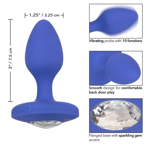 Cheeky Gems Silicone Rechargeable Vibrating Medium Anal Probe By CalExotics - Pink