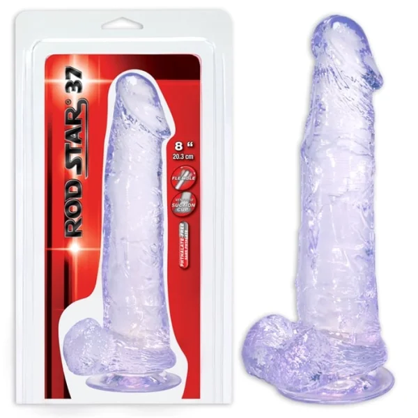 Rod Star #37 - 8" Clear Dildo With Balls