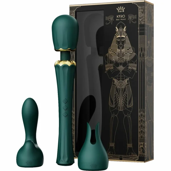 Kyro Vibrating Wand Massager in Turquoise Green by Zalo