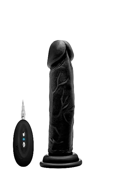 Vibrating Realistic Cock - 8" - Black