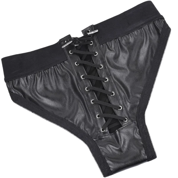 EM.EX. Fit Harness Silhouette Patent Corset Strap-On Harness By Sportsheets - Small, Waists 23" to 25"