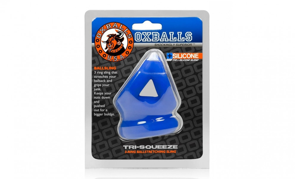Oxballs Tri-Squeeze Ball-Stretcher & Cock Cage | Black Ice