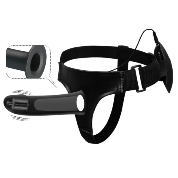 Vibrating Silicone Hollow Strap On