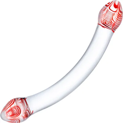 Glas Red Head Glass Double Dildo
