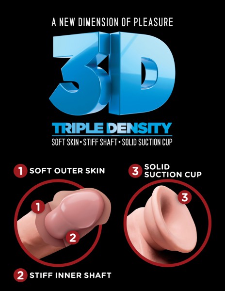 9.5" Double Penetrator Triple Density 3D Cock