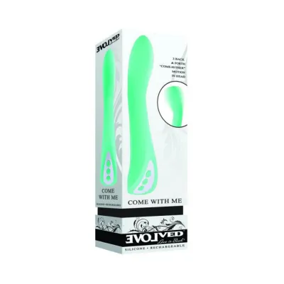 Luxury Vibrators Evolved Come With Me Rechargeable come Hither Silicone Vibrator Green