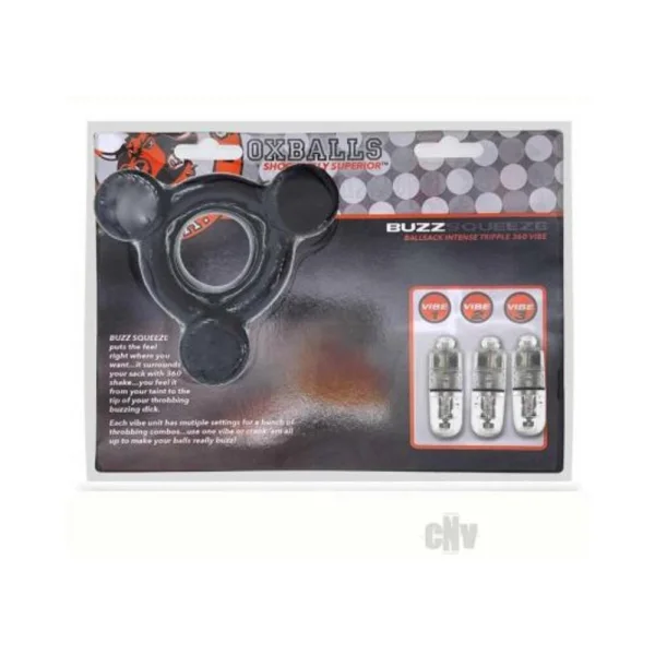 Oxballs Tri-Squeeze Ball-Stretcher & Cock Cage | Black Ice