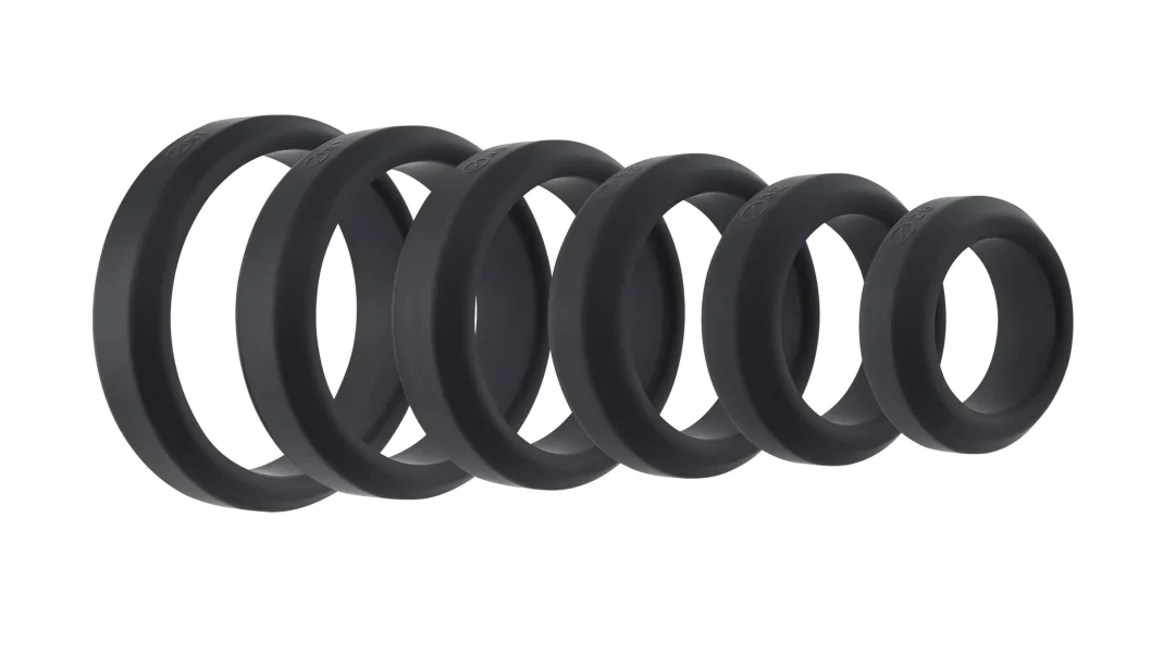 6-Piece Penis Ring Set - Black