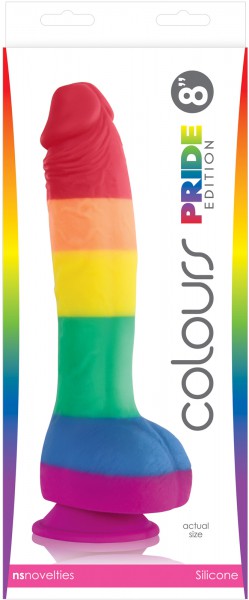 8" Rainbow Cock + Balls