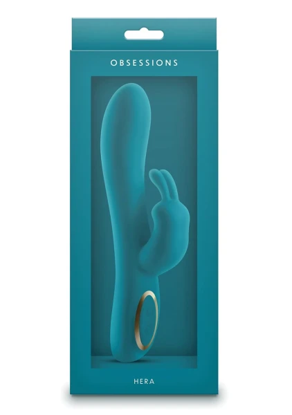 Obsessions Hera Rechargeable Silicone Waterproof Rabbit Vibrator - Dark Green