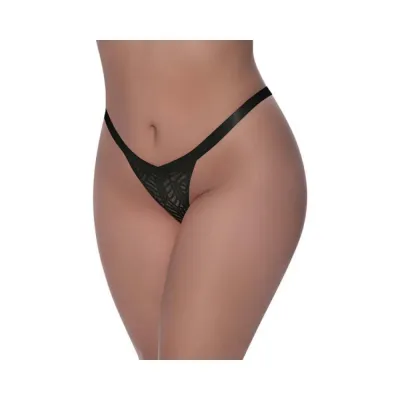 Women s Lingerie Magic Silk Rude Awakening Split Crotch Thong Black Queen Size