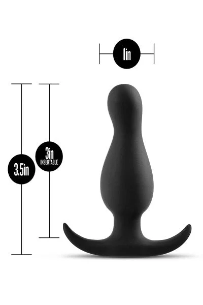 Blush Anal Adventures Platinum Black Curve Plug — image 4 of 5