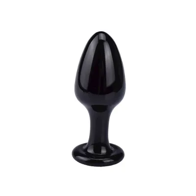 Black Glass Butt Plug 3 9 Inch