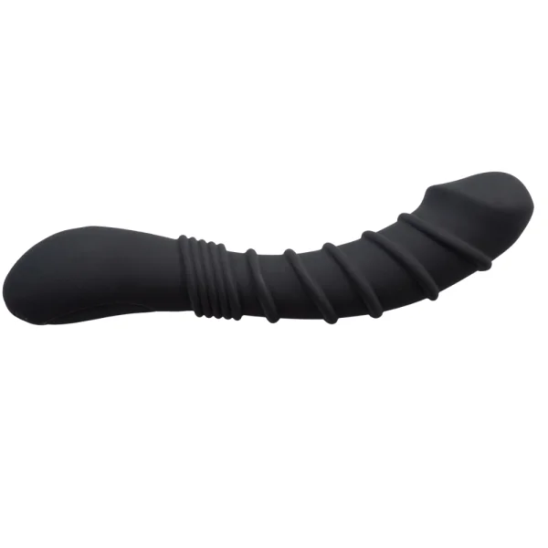 Luxury G-Spot / P-Spot Curve Ribbed Silicone Vibrating Power Dildo
