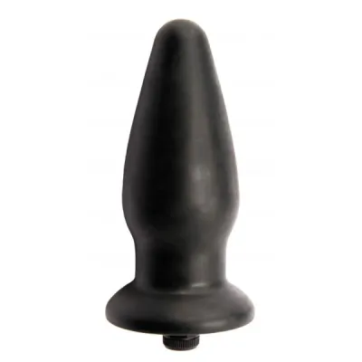 Vibrating Butt Plug Silicone Black Large
