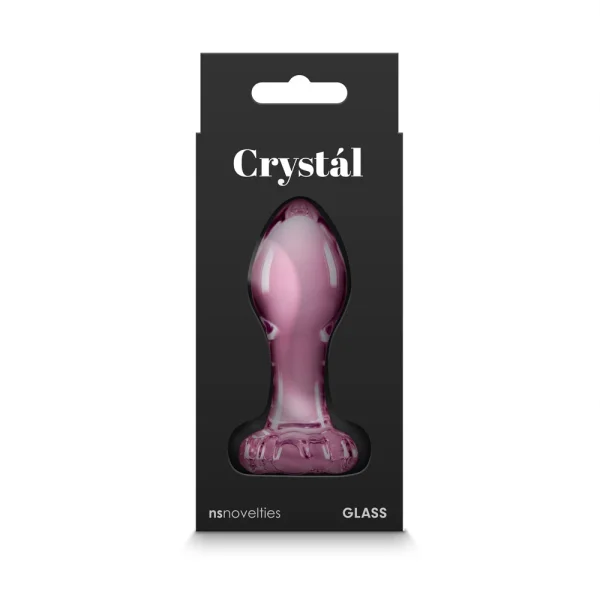 Crystal Flower Glass Anal Plug Pink