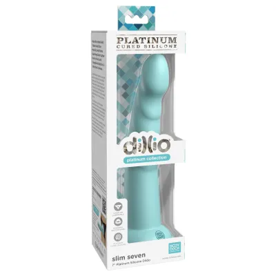 Dillio Platinum Slim Seven 7 Inch Dildo Teal