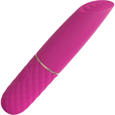 Loveline Beso Rechargeable Waterproof Silicone Textured Mini Lipstick Vibrator Pink