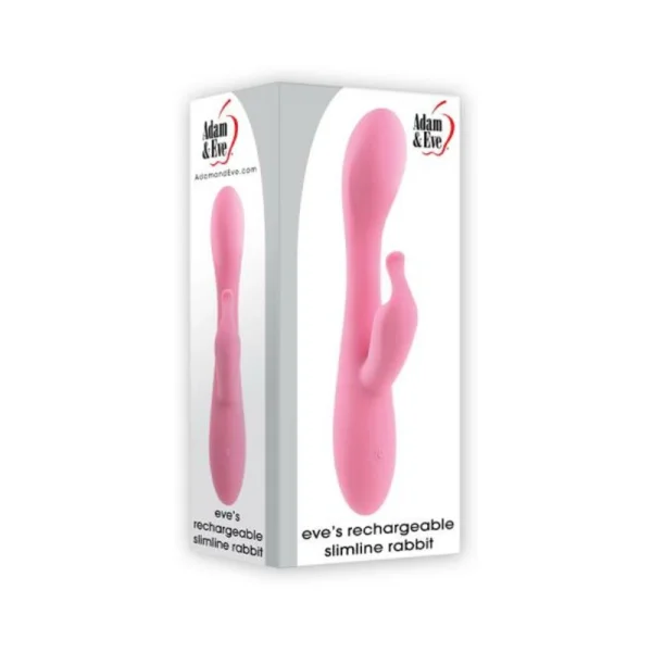 Adam & Eve Eve's Rechargeable Slimline Rabbit Silicone Pink