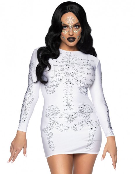 Leg Avenue Spandex Rhinestone Skeleton Dress