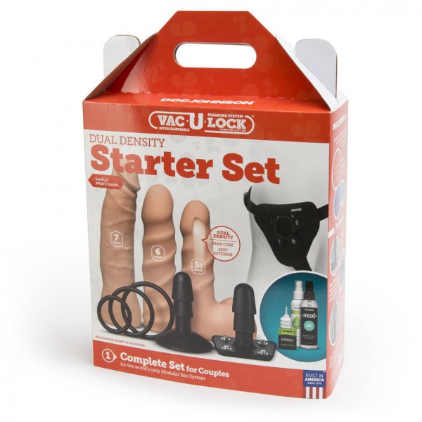 Doc Johnson Vac-U-Lock Realistic Feel Strap-On Starter Set