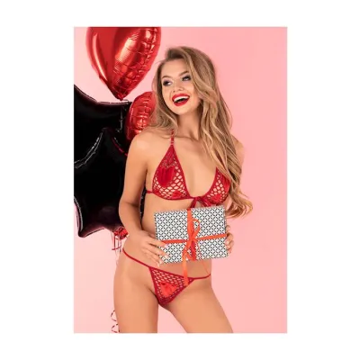 Strap Heart Bra Set