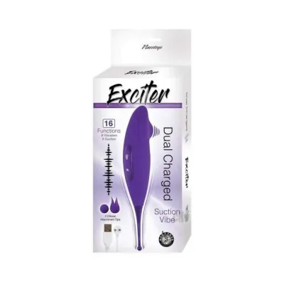 Exciter Suction Vibe Rechargeable Silicone Purple
