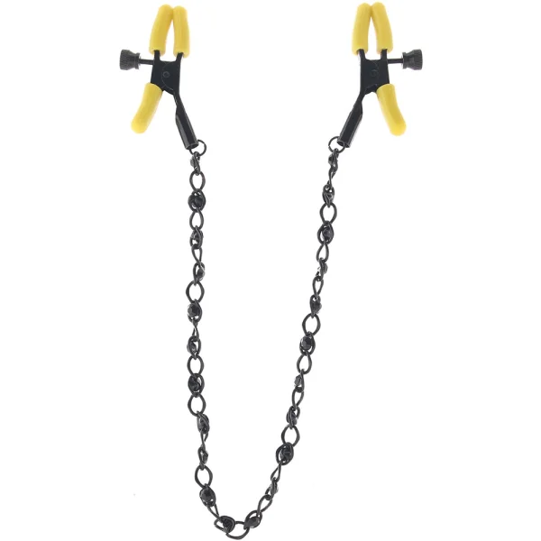 Boundless Nipple Teasers Adjustable Nipple Clamps By CalExotics - Black & Yellow
