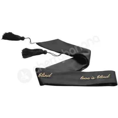 Secret Kisses Love Is Blind Black Satin Tie Blindfold