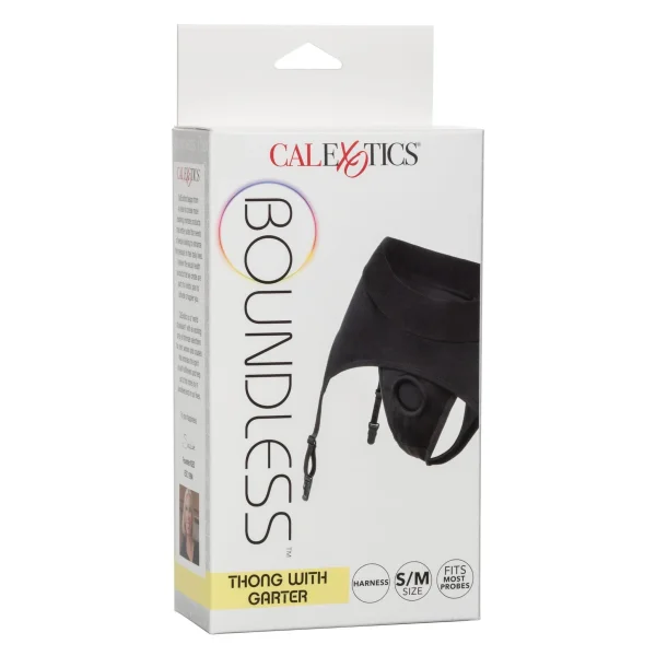 Boundless Thong With Garter - S-m - Black