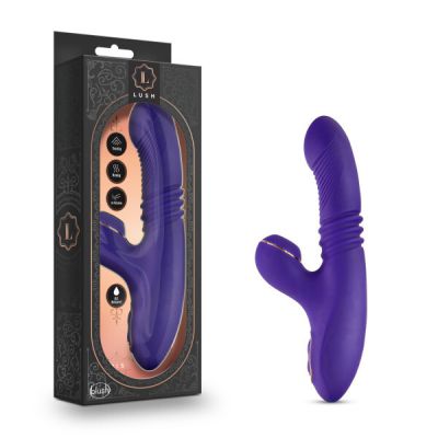 Iris Purple 21 6 cm 8 5 Heating Thrusting Vibrator with Air Pulse Stim