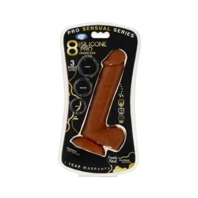 Realistic Dildos Pro Sensual Premium Silicone Dong 8 inch with 3 C Rings