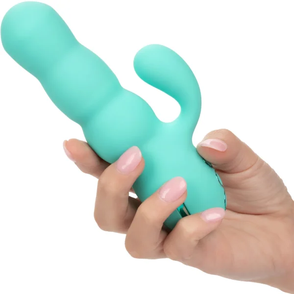 California Dreaming Del Mar Diva Thrusting Rabbit Style Silicone Rechargeable Vibrator by CalExotics