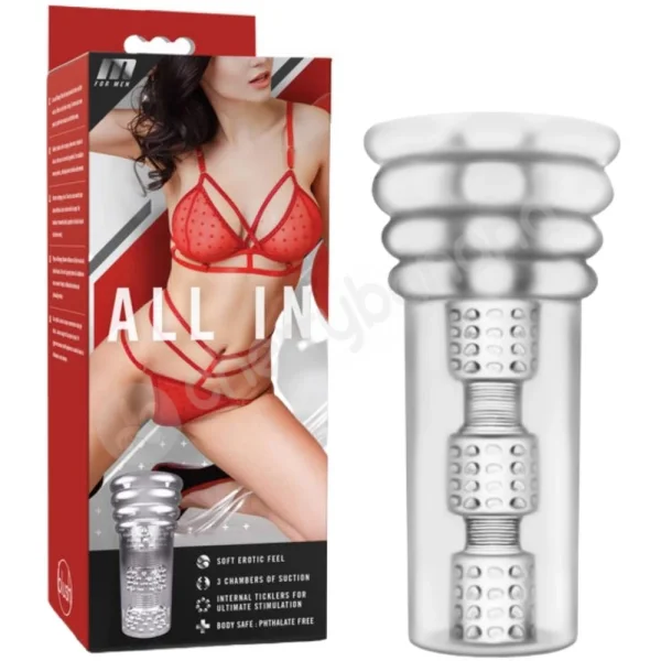 M For Men All In Clear Multi-Chambered & Textured Stroker