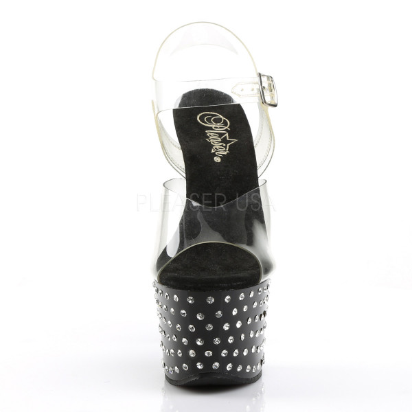 STARDUST-708 - 7" Heel, 2 3/4" R/S Studded PF Ankle Strap Sandal — image 2 of 4