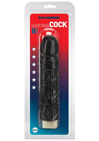 Quivering 8 inch Cock Vibe - Black