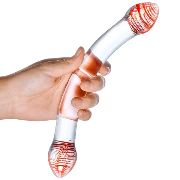 Gläs Red Head Glass Double Dildo