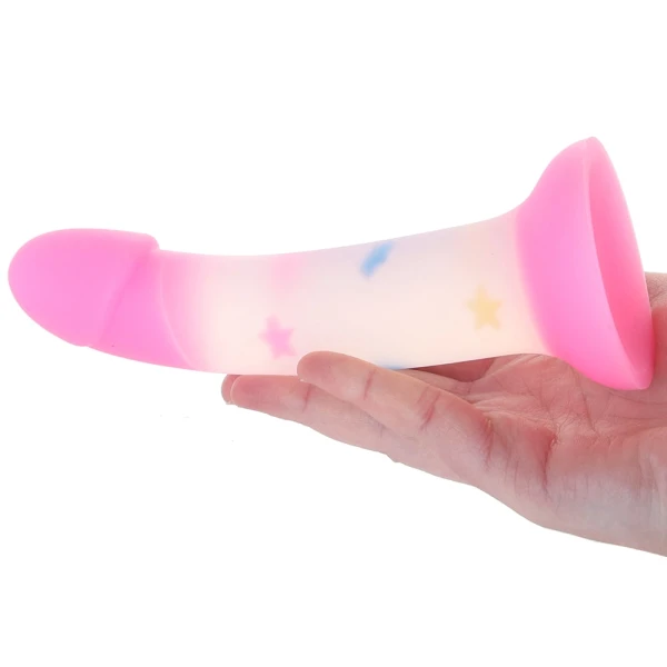 Stardust Star Fuck 7" Silicone Suction Cup Dildo - Pink & White