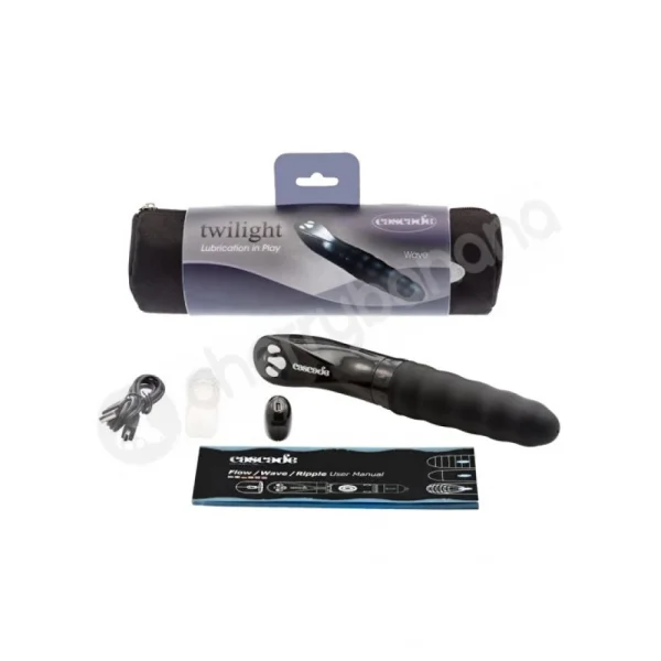 Cascade Wave Twilight Black Self Lubricating Vibrator