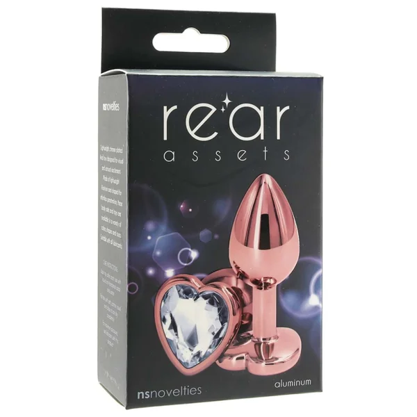 Rear Assets Rose Gold Heart Small Clear
