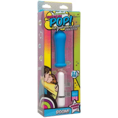 American Pop Boom 10 Function Silicone Vibrator Blue