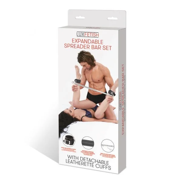 Lux Fetish Expandable Spreader Bar Set With Detachable Leatherette Cuffs